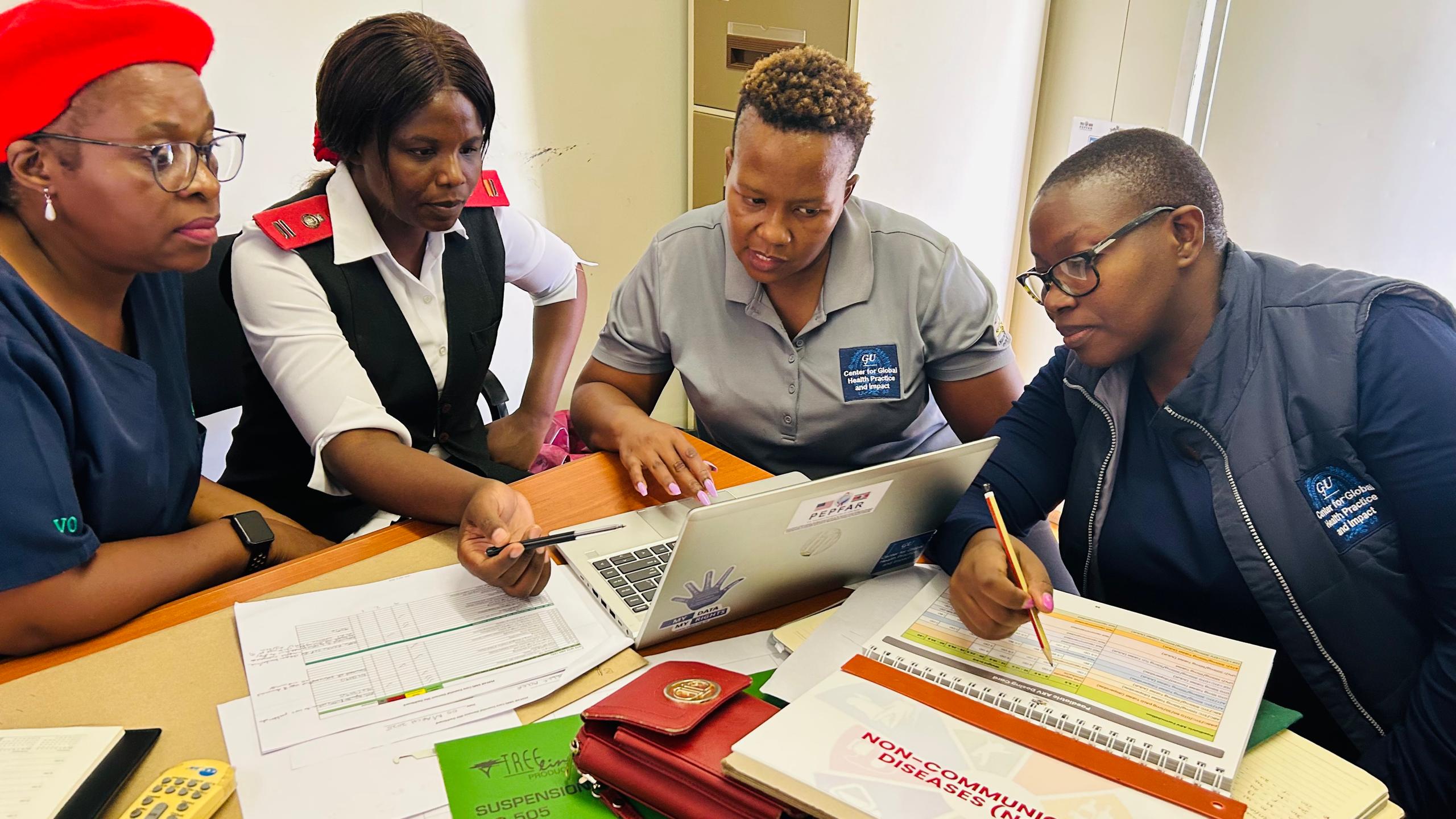 group of four developing an action plan